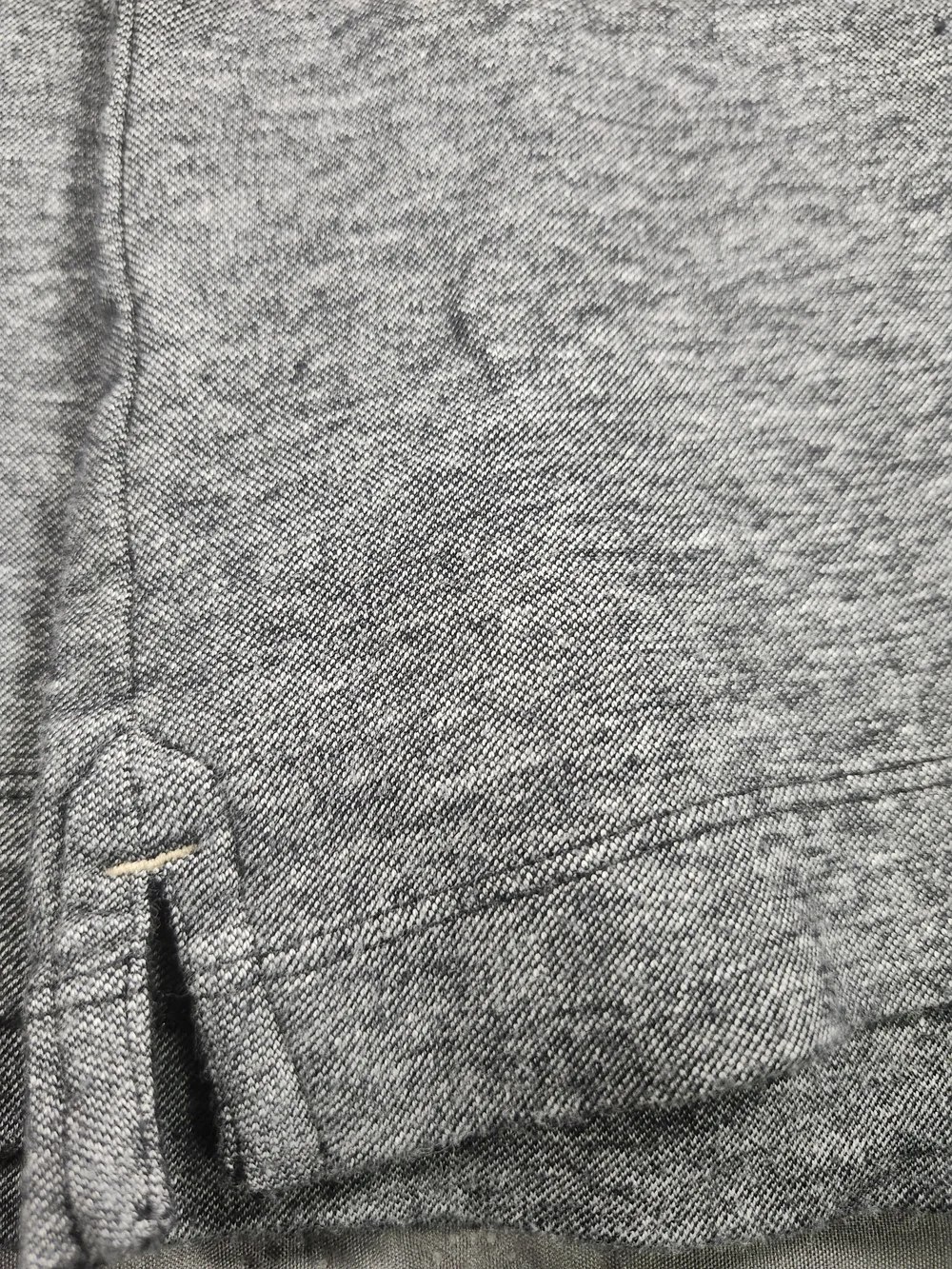 Banana Republic polo shirt marled gray knit fabric black collar Size M